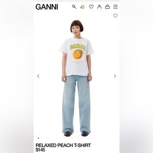 GANNI Relaxed Peach T-Shirt